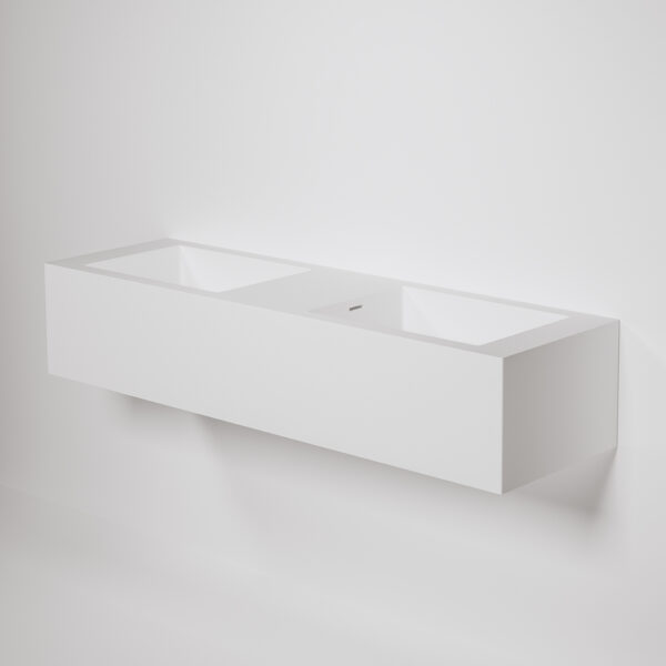Henderson Double Wall-Mounted Basin 1500mm - Matte White