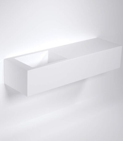 Henderson Wall-Mounted Basin 1500mm – Matte White