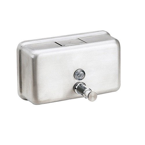 HORIZONTAL LIQUID SOAP DISPENSER SATIN STAINLESS STEEL METLAM ML600AS_N - Urban Designs Bathroom and Kitchen