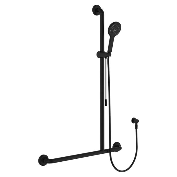 Hustle Care Inverted T Rail Shower with Push/Pull Slider, Right-Hand