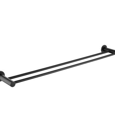 Hustle Double Towel Rail, Matte Black