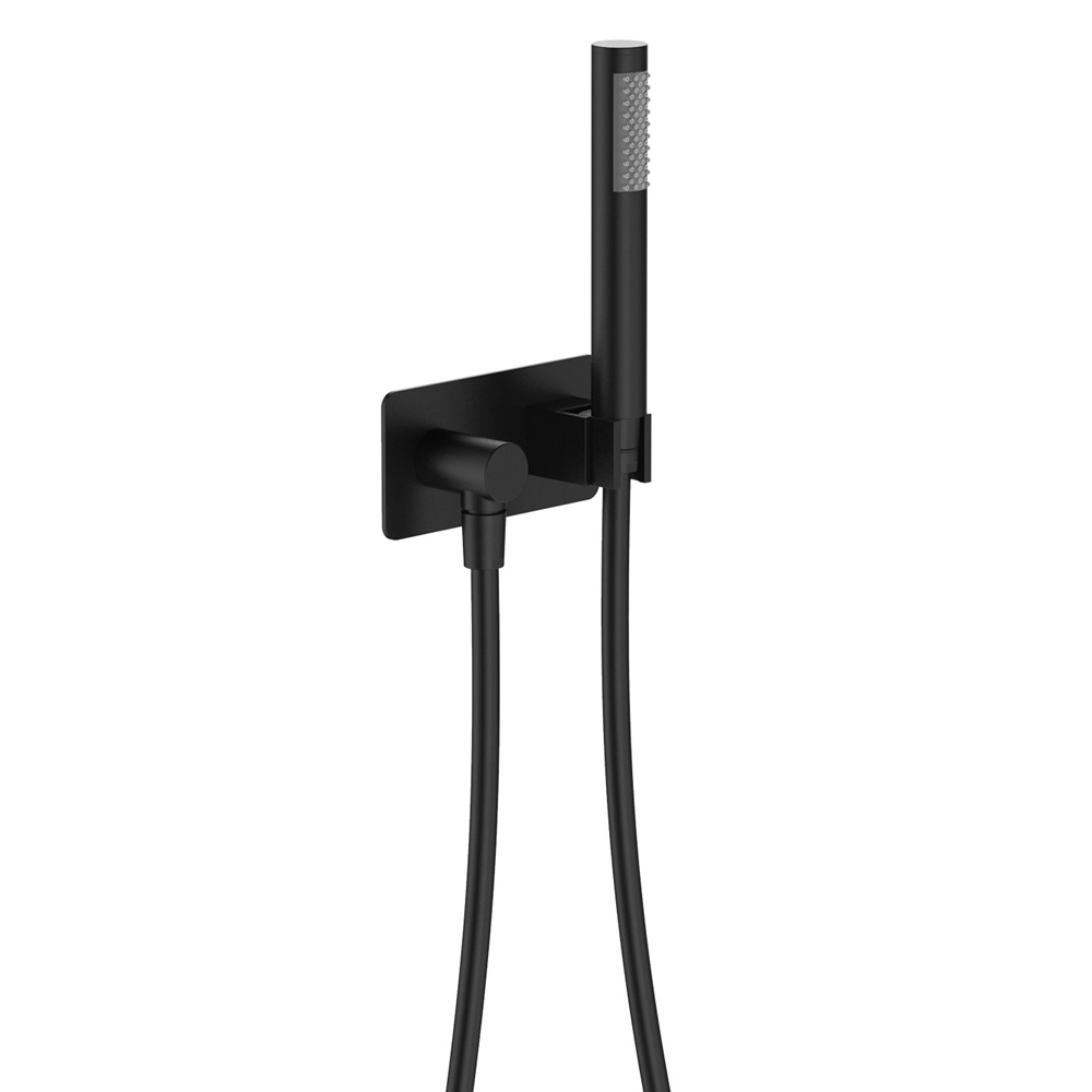 Hustle Hand Shower, Rectangular Plate, Matte Black