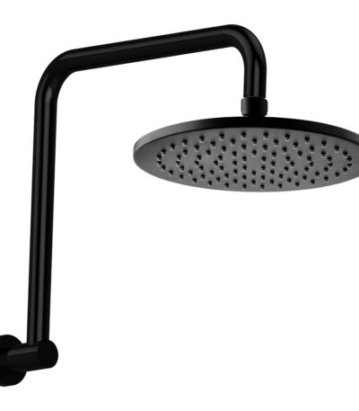 Hustle Round Gooseneck Shower Arm Set, Matte Black
