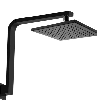 Hustle Square Gooseneck Shower Arm Set, Matte Black