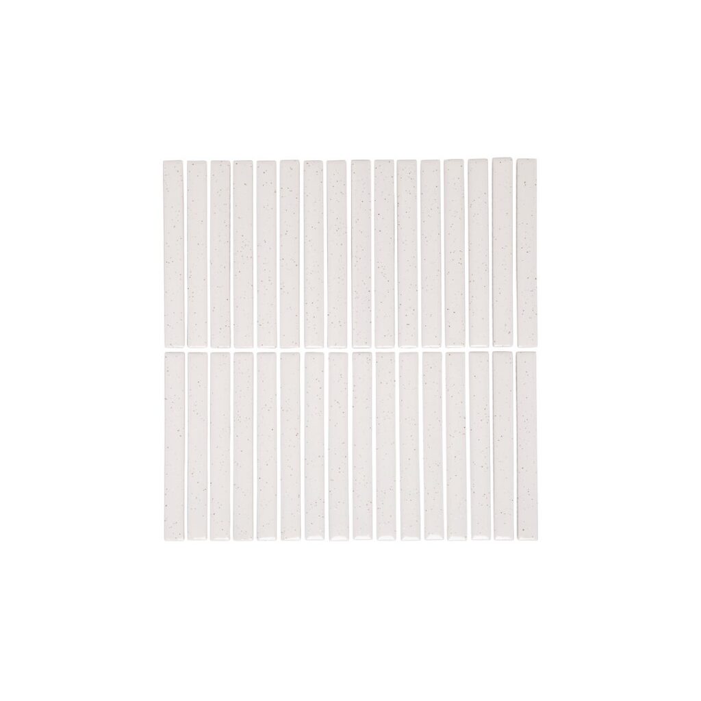 Imari Speckle Finger Mosaic Tile - Gloss White