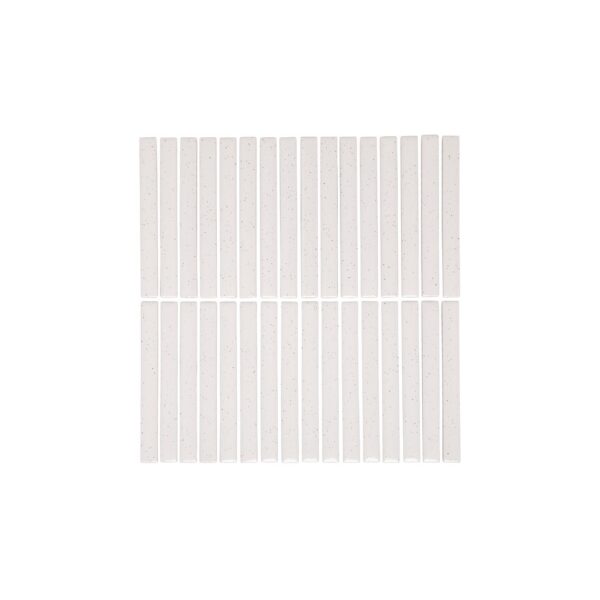 Imari Speckle Finger Mosaic Tile - Gloss White