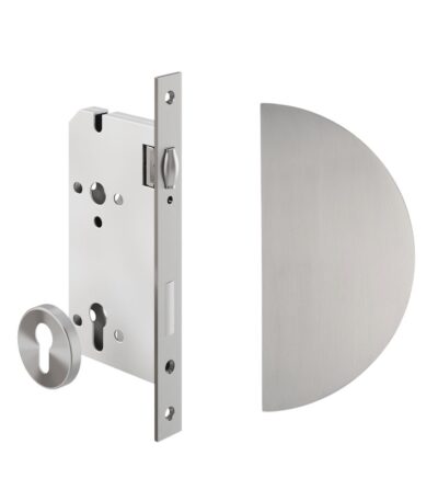 Imes Half Moon Entry Door Pull & Lock Set - Stainless Steel