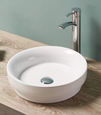 Insert Ceramic Basin - No Overflow - No Tap Hole - Gloss White - Round - 400mm | PI4040