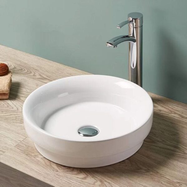 Insert Ceramic Basin - No Overflow - No Tap Hole - Gloss White - Round - 400mm | PI4040