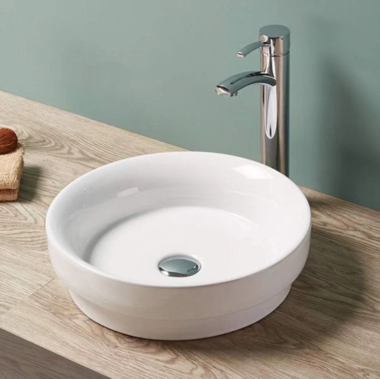 Insert Ceramic Basin - No Overflow - No Tap Hole - Gloss White - Round - 400mm | PI4040