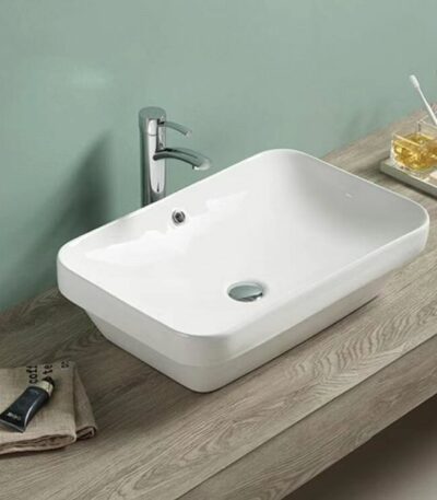 Insert Ceramic Basin - Overflow - Gloss White - Rectangle - 605mm | PI6040