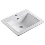 Insert Ceramic Basin - Overflow - Tap Hole - Gloss White - Rectangle - 530mm | PIS5345