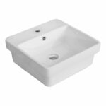 Insert Ceramic Basin - Overflow - Tap Hole - Gloss White - Square - 410mm | PI4141TH