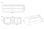 INSPIRE DM1200 DOVER WALL HUNG VANITY GLOSS WHITE - Urban Designs Bathroom and Kitchen
