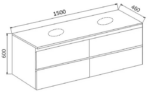 INSPIRE DM1500 DOVER WALL HUNG VANITY GLOSS WHITE - Urban Designs Bathroom and Kitchen
