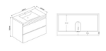INSPIRE DM900 DOVER WALL HUNG VANITY GLOSS WHITE - Urban Designs Bathroom and Kitchen