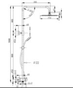 INSPIRE PSSBI PAVIA TWIN SHOWER SET WITH TWIN HOSE BOTTOM INLET CHROME AND BLACK - Urban Designs Bathroom and Kitchen