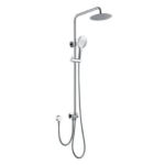 INSPIRE PSSBI PAVIA TWIN SHOWER SET WITH TWIN HOSE BOTTOM INLET CHROME AND BLACK - Urban Designs Bathroom and Kitchen