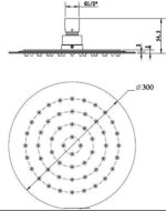 INSPIRE PSSH12 PAVIA ROUND STAINLESS STEEL SHOWER HEAD 300 CHROME AND BLACK - Urban Designs Bathroom and Kitchen