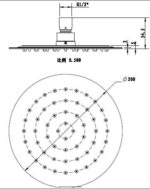 INSPIRE PSSH8 PAVIA ROUND STAINLESS STEEL SHOWER HEAD 200 CHROME AND BLACK - Urban Designs Bathroom and Kitchen
