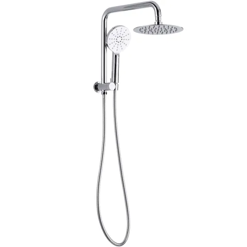 INSPIRE PTSS PAVIA ROUND HALF RAIL SET WITH 200MM SHOWER HEAD CHROME AND COLOURED - Urban Designs Bathroom and Kitchen