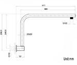 INSPIRE TGSA TARAN SQUARE GOOSENECK SHOWER ARM CHROME AND COLOURED - Urban Designs Bathroom and Kitchen