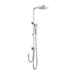 INSPIRE TSSBI TARAN SQUARE TWIN SHOWER SET WITH TWIN HOSE CHROME AND BLACK - Urban Designs Bathroom and Kitchen