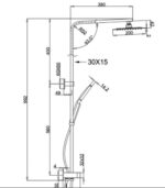 INSPIRE TSSBI TARAN SQUARE TWIN SHOWER SET WITH TWIN HOSE CHROME AND BLACK - Urban Designs Bathroom and Kitchen