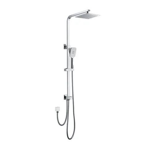 INSPIRE TSSBI TARAN SQUARE TWIN SHOWER SET WITH TWIN HOSE CHROME AND BLACK - Urban Designs Bathroom and Kitchen