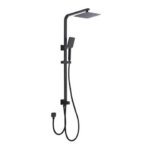 INSPIRE TSSBI TARAN SQUARE TWIN SHOWER SET WITH TWIN HOSE CHROME AND BLACK - Urban Designs Bathroom and Kitchen