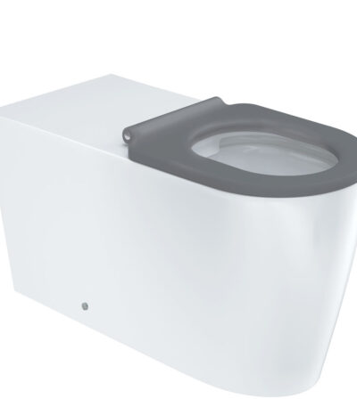 Isabella Care Wall-Faced Toilet Suite, Gloss White with Grey Seat