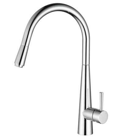 Isabella Deluxe Gooseneck Pull-Out Kitchen Mixer, Chrome