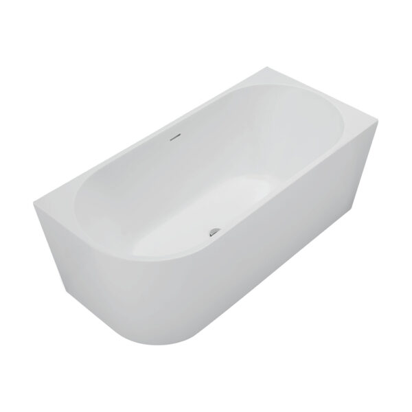 Isabella Left-Hand Acrylic Corner Bath with Overflow, Matte White, 1500mm