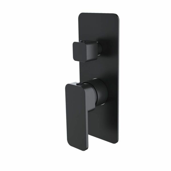 IVANO Series Solid Brass Black Bath/Shower Wall Mixer with Diverter Wall Mounted | OX0225-2.ST
