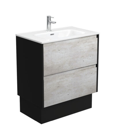 Joli Amato 750 Industrial Vanity On Kick, Satin Black Panels
