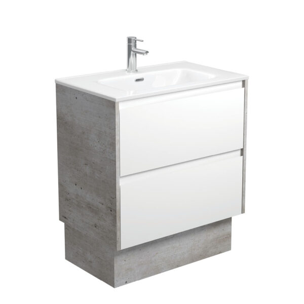 Joli Amato 750 Satin White Vanity On Kick, Industrial Panels