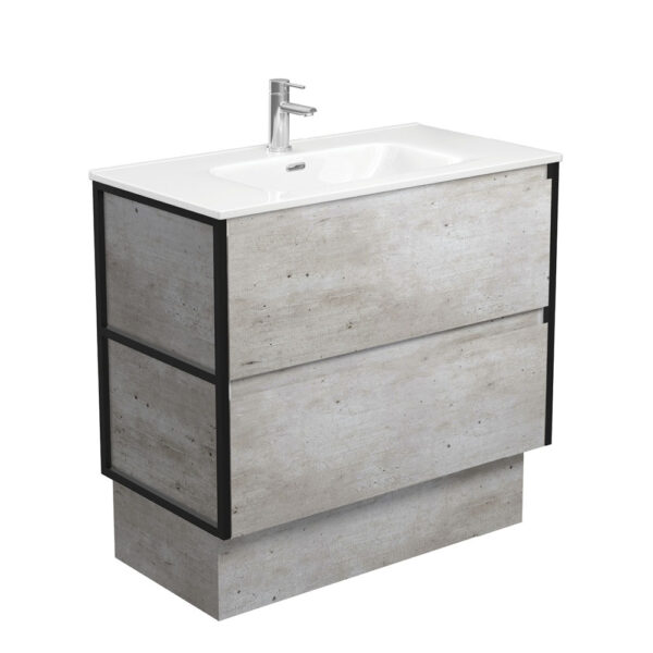 Joli Amato 900 Industrial Vanity On Kick, Matte Black Frames
