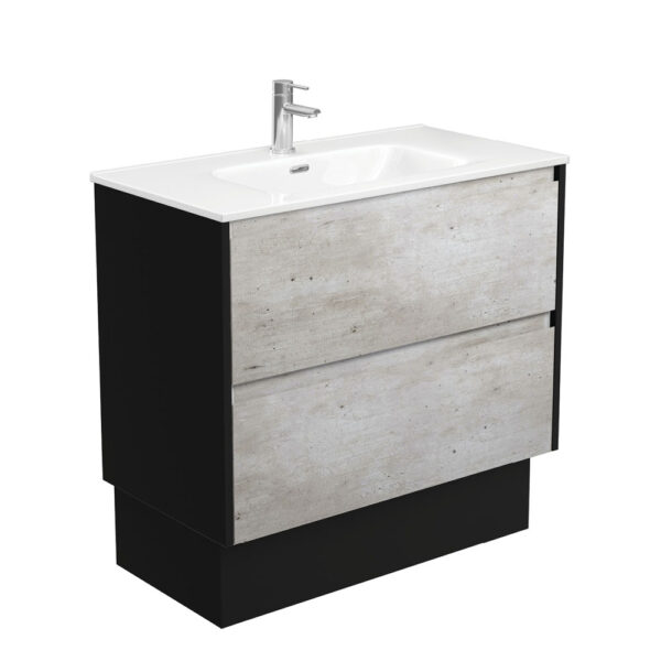 Joli Amato 900 Industrial Vanity On Kick, Satin Black Panels