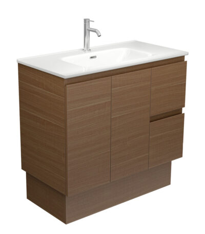 Joli Edge 900 Walnut Vanity on Kickboard