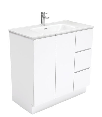 Joli Fingerpull Gloss White 900 Vanity On Kickboard