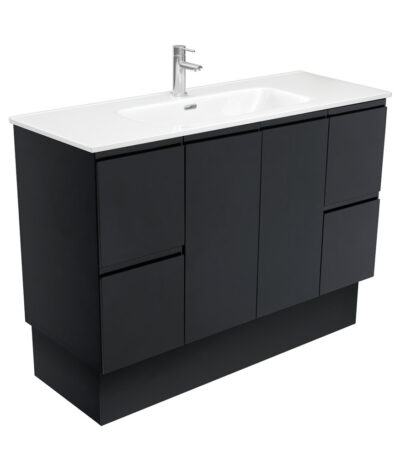 Joli Fingerpull Satin Black 1200 Vanity On Kickboard