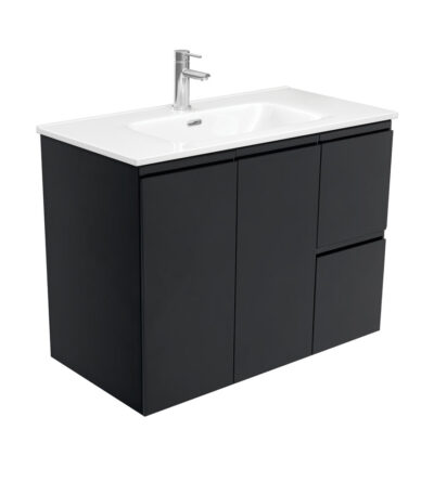 Joli Fingerpull Satin Black 900 Wall-Hung Vanity