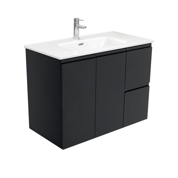 Joli Fingerpull Satin Black 900 Wall-Hung Vanity