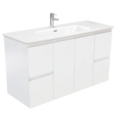 Joli Fingerpull Satin White 1200 Wall-Hung Vanity