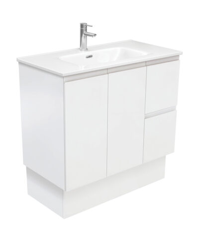Joli Fingerpull Satin White 900 Vanity On Kickboard