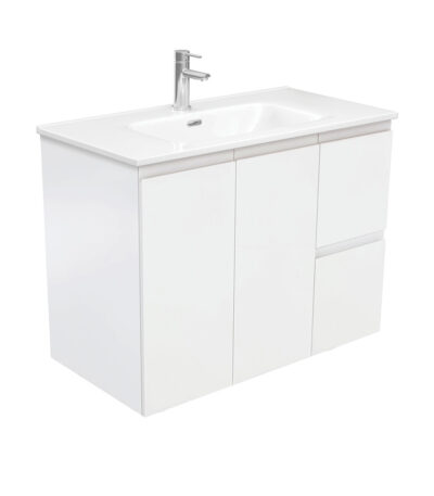 Joli Fingerpull Satin White 900 Wall-Hung Vanity