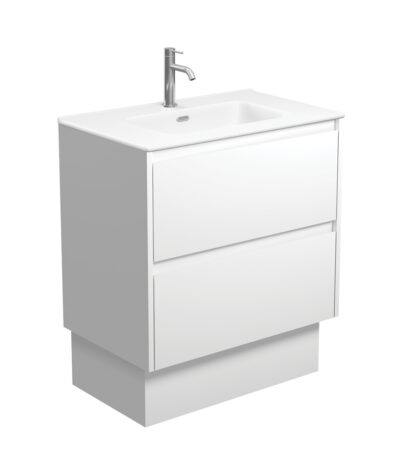 Joli Matte Amato Satin White 750 Vanity On Kickboard with Satin White Panels