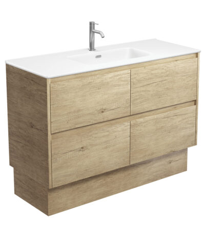 Joli Matte Amato Scandi Oak 1200 Vanity On Kickboard with Scandi Oak Panels