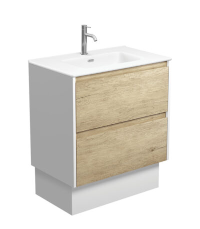 Joli Matte Amato Scandi Oak 750 Vanity On Kickboard with Satin White Panels