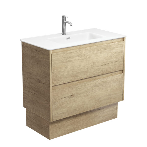 Joli Matte Amato Scandi Oak 900 Vanity On Kickboard with Scandi Oak Panels